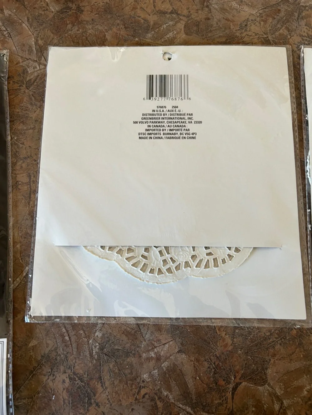 Set of Three Packages of White Round Lace Doilies
